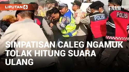 VIDEO: Tolak Hitung Suara Ulang, Massa Simpatisan Caleg di Lombok Barat Bentrok dengan Polisi