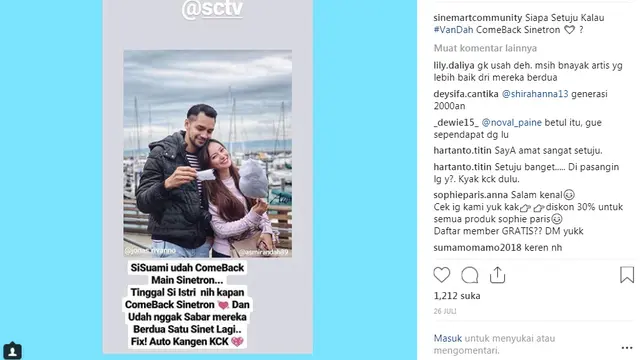 Asmirandah dan Jonas Rivanno (Instagram/ @sinemartcommunity)