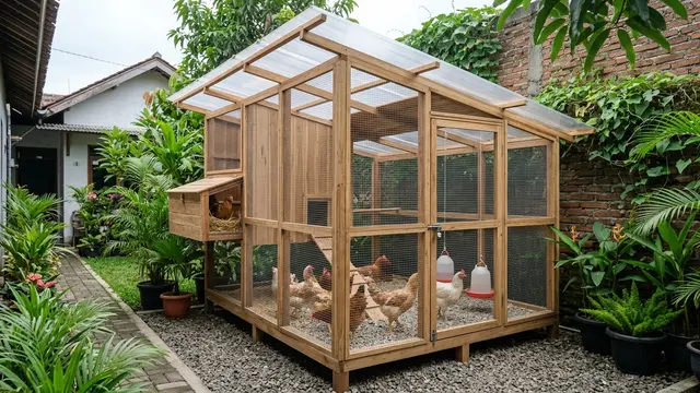 Desain Kandang Ayam di Pekarangan Sempit yang Tidak Bau dan Tetap Rapi (AI Generated)