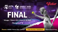 Babak final WTA Lyon Open 2021 dapat disaksikan melalui platform streaming Vidio. (Dok. Vidio)