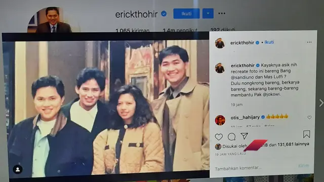 Unggahan Erick Thohir. (Foto: Instagram @erickthohir)