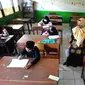 Guru mengawasi murid kelas V saat menjalani ujian Penilaian Akhir Semester (PAS) tahun pelajaran 2020/2021 di Madrasah Ibtidayah (MI) Assu'ada di Pancoran Mas, Depok, Jawa Barat, Selasa (1/12/2020). Ujian dilaksanakan dengan menerapkan protokol kesehatan dalam kelas. (merdeka.com/Arie Basuki)