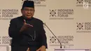 Calon Presiden Nomor Urut 2, Prabowo Subianto menyampaikan pidato dalam Indonesia Economic Forum 2018 di Jakarta, Rabu (21/11). Di acara tersebut, Prabowo berbicara soal kondisi ekonomi RI dan hal -hal yang ia khawatirkan. (Liputan6.com/Angga Yuniar)