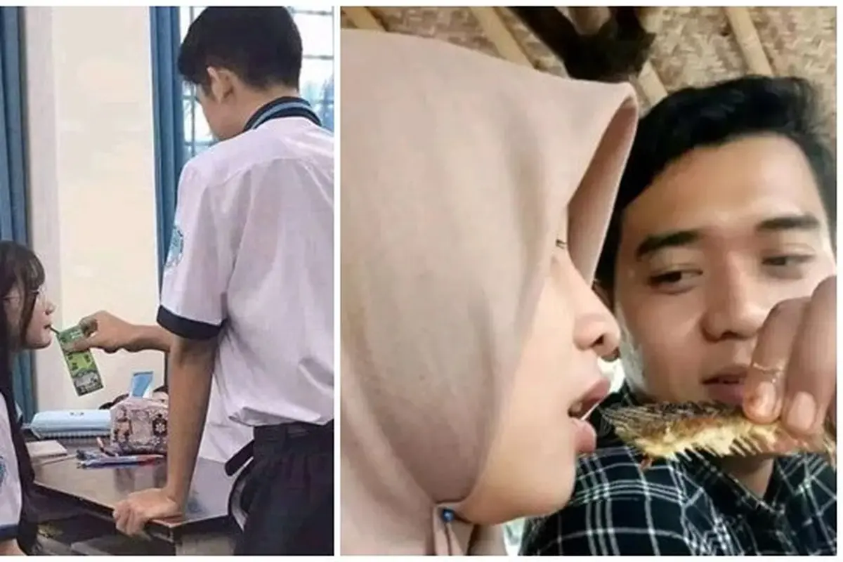6 Potret Lucu Makan Disuapi Pacar Ini Bikin Senyum Malu