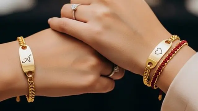 Gelang emas couple pasangan 2025. (Liputan6.com/Gemini.ai)