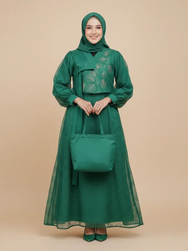 Model Gamis Hanbok Korea 2026 yang Syar'i. AI