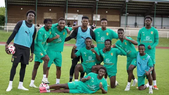 <p>Latihan Timnas Guinea U-23 untuk melawan Timnas Indonesia U-23. (Bola.com/Dok.Instagram Federasi Sepak Bola Guinea).</p>