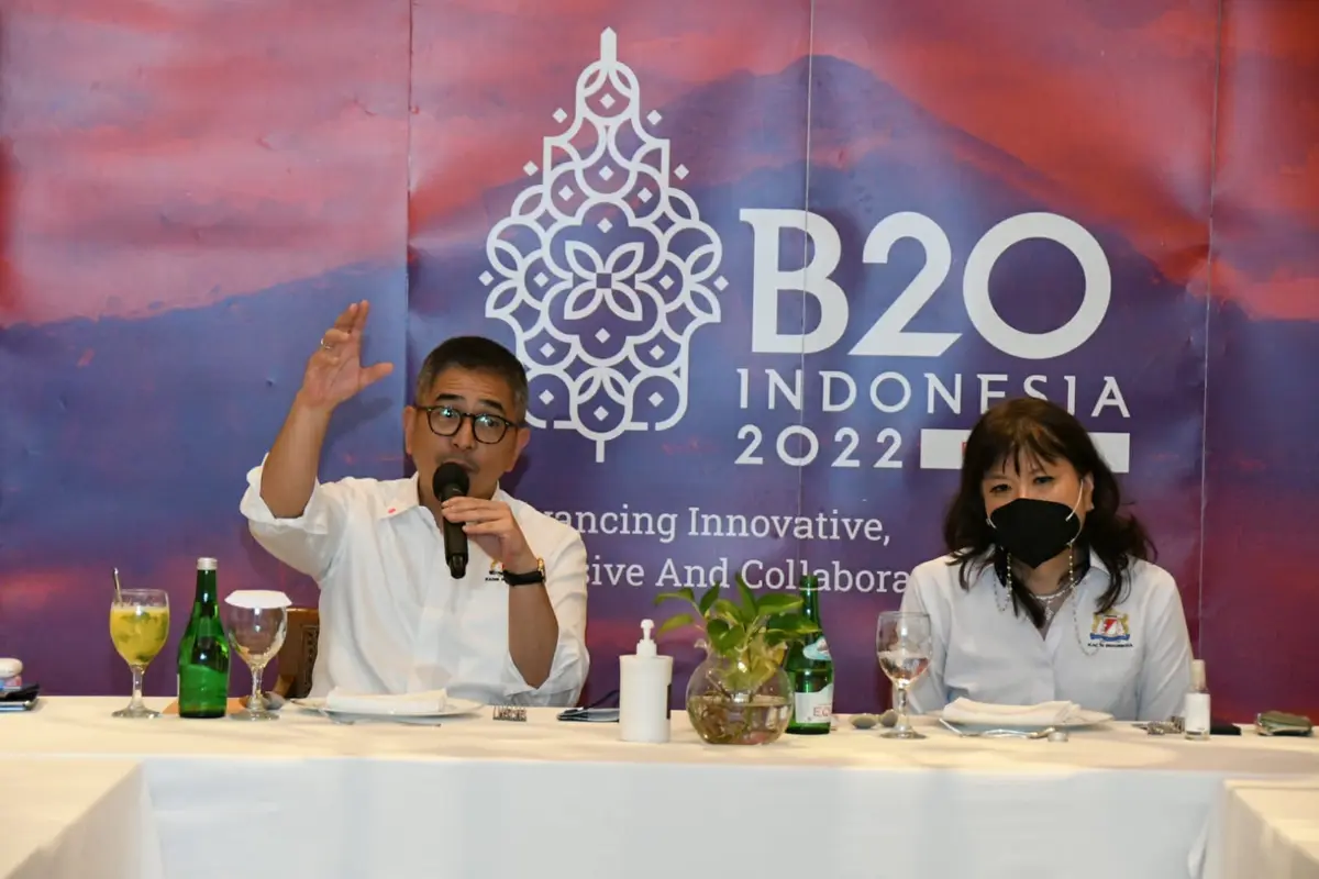 Ketua B20 Shinta Kamdani dan Ketua Umum Kadin Indonesia Arsjad Rasjid.