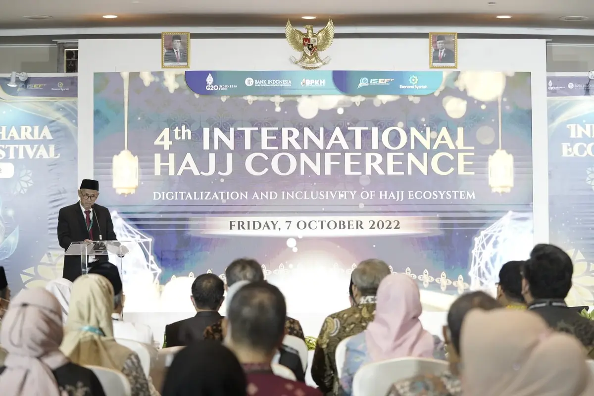 Kepala Pelaksana BPKH Anggito Abimanyu pada Konferensi Haji Internasional ke-4 di Jakarta Convention Center. Istimewa