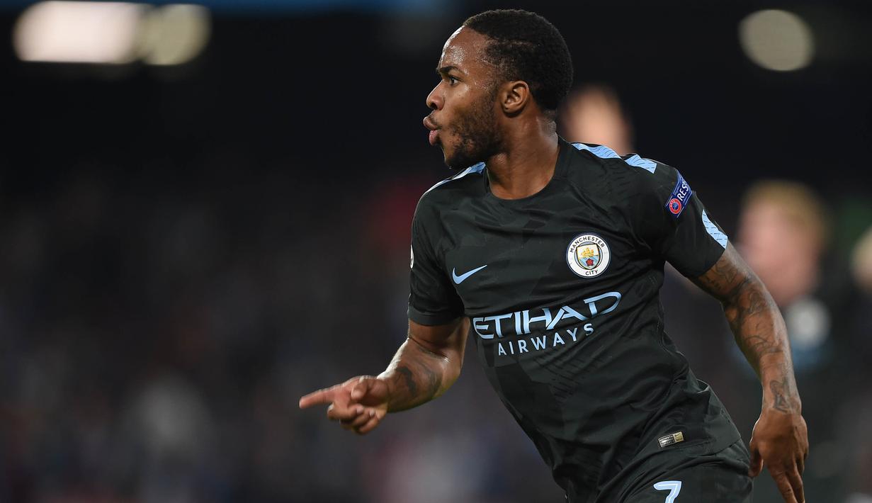 7. Raheem Sterling (Manchester City) - 7 Gol (1 Penalti). (AFP/Filippo Monteforte)