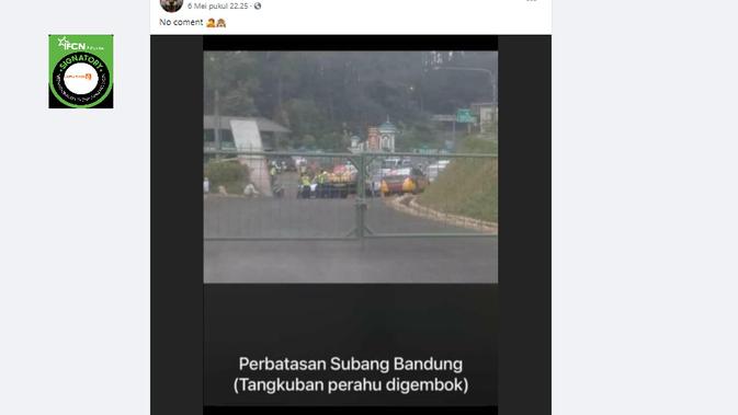 Cek Fakta Liputan6.com menelusuri klaim foto jalan perbatasan Subang Bandung ditutup pagar dan digembok
