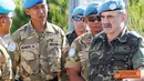 Citizen6, Lebanon: Sebelum berkunjung ke Area Operasi Indobatt, Kepala Seksi Operasi Indobatt Mayor Inf Hendriawan Senjaya  memaparkan situasi terkini Indobatt kepada Jenderal Fernando dan pejabat lainnya. (Pengirim: Badarudin Bakri)