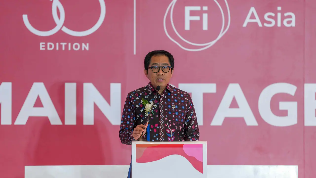 Wakil Menteri Perindustrian Faisol Riza saat memberikan sambutan pada Opening Ceremony Food Ingredients Asia (Fi Asia) 2026, di Jakarta. (Dok Kemenperin)