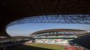 Suasana dari Stadion Wibawa Mukti di Cikarang, Jawa Barat, Senin (10/9/2018). Stadion dengan kapasitas 28.778 ini mulai digunakan sejak tahun 2014 lalu. (Bola.com/Vitalis Trisna)