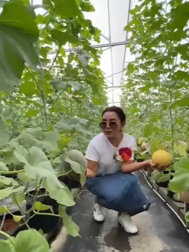 Mayangsari di kebun melon (Instagram/mayangsari_official)