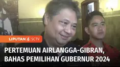 Ketua Umum Partai Golkar, Airlangga Hartarto memenuhi undangan jamuan makan siang dari Gibran Rakabuming di Rumah Dinas Wali Kota Solo, Jawa Tengah. Salah satu yang dibahas dalam pertemuan yakni Pemilihan Gubernur 2024.