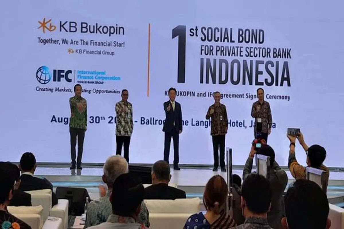 Ceremony perjanjian kerja sama pembiayaan sosial bond PT Bank KB Bukopin Tbk (BBKP) dengan International Finance Corporation (IFC) (Foto: Liputan6.com/Gagas Y.P)