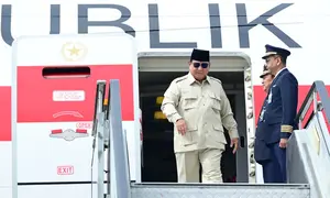 Presiden Prabowo Subianto tiba di Bandar Udara Internasional Vladivostok, Federasi Rusia, pada Rabu (2/9/2026). (Biro Pers Sekretariat Presiden)