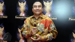 Ayah Prilly Latuconsina saat menghadiri Panasonic Gobel Awards 2015 di Hotel Fairmont, Senayan Jakarta, Kamis (28/5/2015). Prilie terpilih sebagai Aktris Favorit Wanita (Liputan6.com/Panji Diksana)