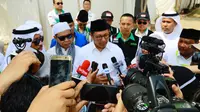 Menteri Agama Lukman Hakim Saifuddin meninjau kesiapan akhir puncak haji di Arafah. (Liputan6.com/Taufiqurrohman)