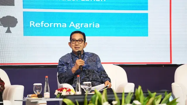 Kepala Badan Bank Tanah, Parman Nataatmadja dalam paparannya di Rakernas Kementerian ATR/BPN Tahun 2024