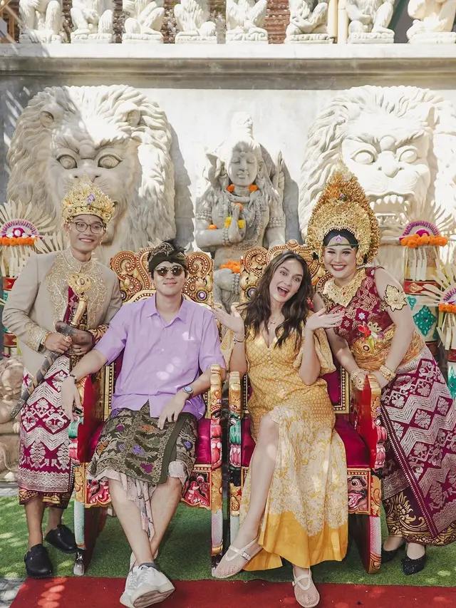 Tanpa Kebaya, Luna Maya Tetap Cantik Awet Muda Temani Maxime Bouttier Kondangan di Bali