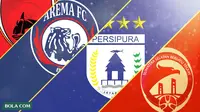 Trivia - Logo Klub PSM Makassar, Arema, Persipura, Sriwijaya FC (Bola.com/Adreanus Titus)