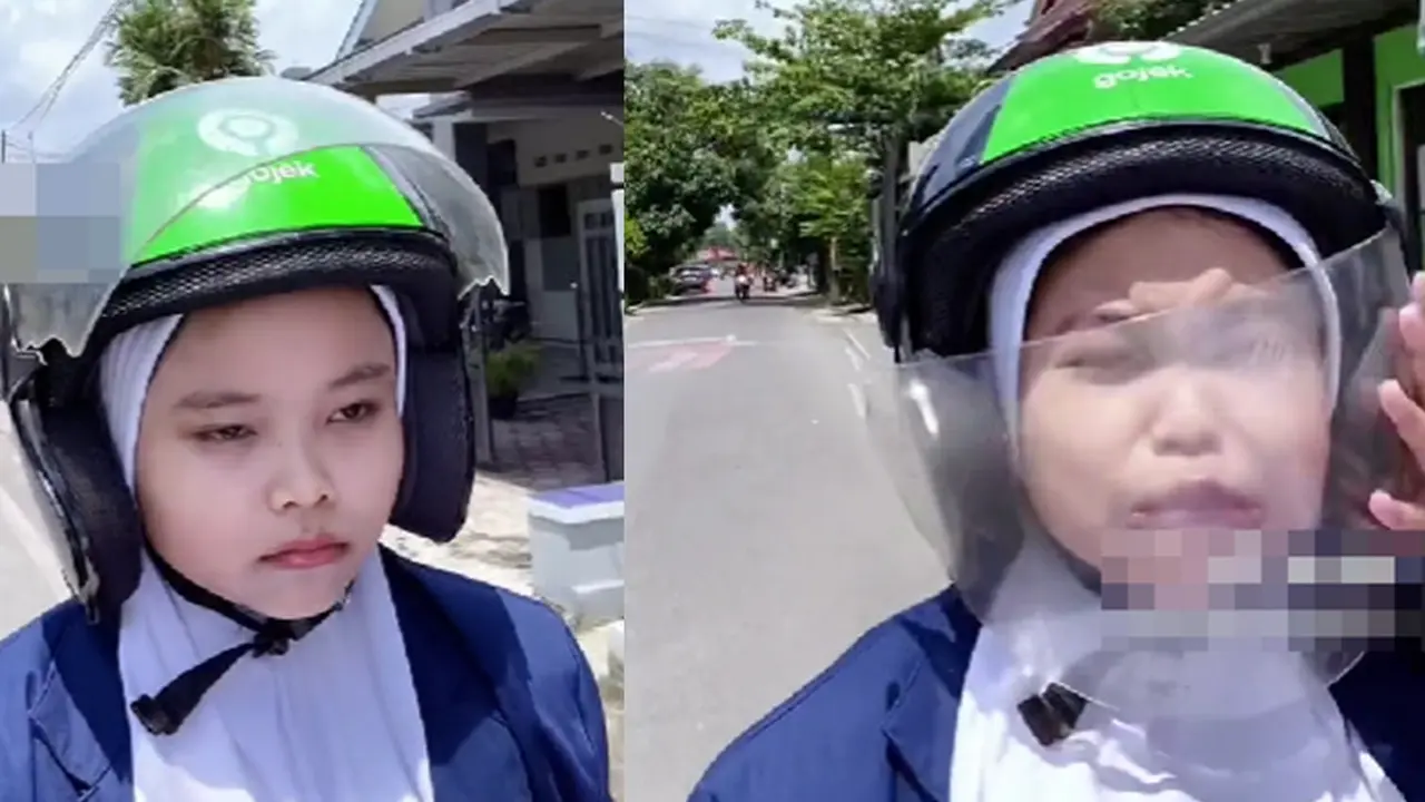 Helm rusak (TikTok/@queennhoefashion)