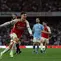 Gabriel Martinelli mencetak gol tunggal kemenangan Arsenal atas Manchester City pada laga pekan kedelapan Premier League di Stadion Emirates, Minggu (8/10/2023) malam WIB. (AFP/Adrian Dennis)
