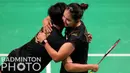 Indonesia kembali mampu samakan agregat lewat pasangan Siti Fadia Silva Ramadhanti/Ribka Sugiarto. Melawan pasangan Anabella Jaeger/Leona Michalski, Indonesia mampu menang dua set langsung dengan skor 21-9 dan 21-8. (Badminton Photo/Yohan Nonotte)