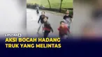 Bocah hadang truk yang tengah melintas