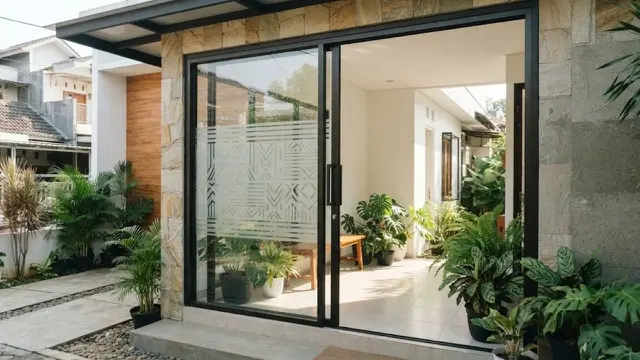 Pintu Depan Rumah dengan Kaca