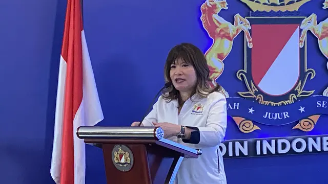 Wakil Ketua Koordinator Bidang Pembangunan Manusia dan Kebudayaan Kadin Indonesia, Shinta Kamdani di Menara Kadin Indonesia, Senin (2/2/2026). (Liputan6.com/Tian)