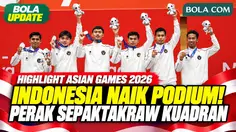 Momen Pengalungan Medali Sepaktakraw Kuadran Putra Indonesia di Asian Games 2026