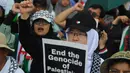 Unjuk rasa tersebut sebagai bentuk kecaman rakyat Indonesia terhadap serangan Israel ke Palestina yang tidak kunjung usai. (merdeka.com/Arie Basuki)