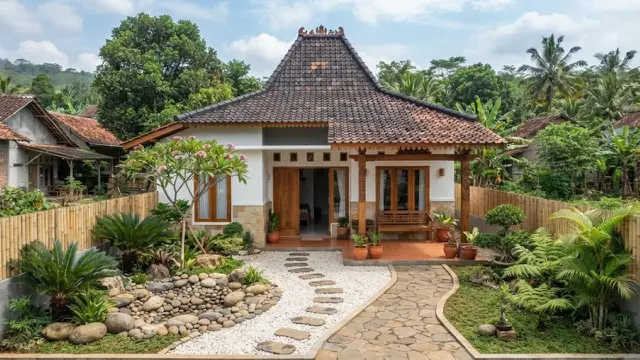 Inspirasi Rumah Desa Sederhana dengan Taman Kecil