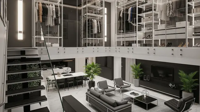 Walk-in Closet Kaca Transparan: Tampil Mewah