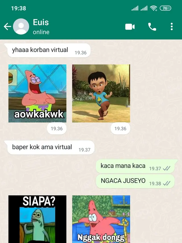 6 Chat Saling Balas Pesan dengan Stiker WhatsApp Ini Kocak, Enggak Nyambung