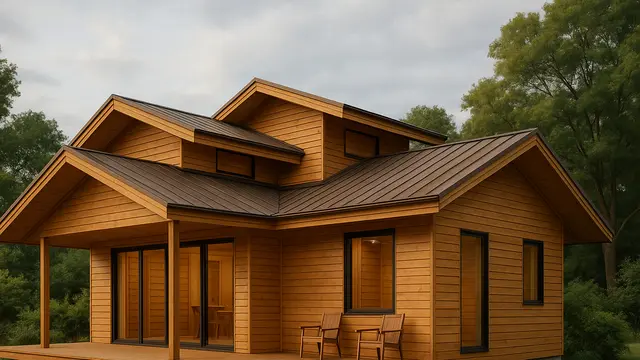 7 Desain Rumah Kayu Modern dengan Atap Unik, Perpaduan Natural dan Futuristik