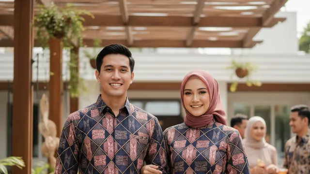 Atasan Batik Couple Model Klasik Lengan Panjang