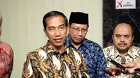Kunjungan Jokowi ke PP Muhammadiyah itu untuk meminta masukan terkait hukuman mati yang akan dijatuhkan kepada 64 pengedar narkotika, Jakarta, Rabu (24/12/2014). (Liputan6.com/Faizal Fanani)