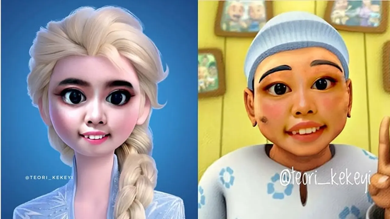 6 Editan Foto Kekeyi Jadi Karakter Animasi Film Ini Kocak Banget