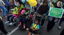 Sejumlah anak penyandang Cerebral Palsy mengikuti kampanye untuk memperingati Hari Cerebral Palsy Sedunia di kawasan Car Free Day, Jakarta, Minggu (13/10/2019). Kegiatan tersebut dilakukan untuk memperingati Hari Cerebral Palsy Sedunia yang jatuh pada tanggal 6 Oktober. (Liputan6.com/Johan Tallo)