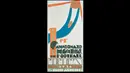Poster Piala Dunia Pertama tahun 1930 yang diselenggarakan di Uruguay.  Lukisan abstrak seorang kipper yang sedang menangkap bola.Tuan rumah keluar sebagai juara (Istimewa).