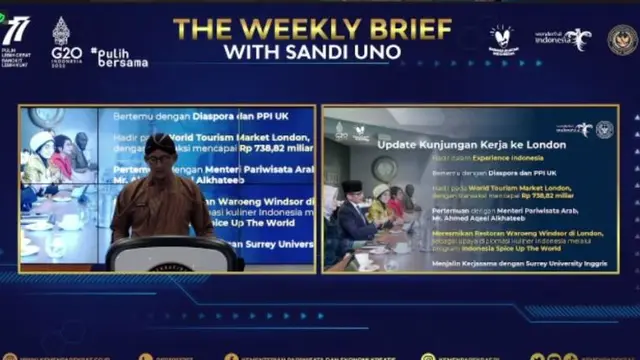 Menparekraf Sandiaga Uno di The Weekly Brief with Sandi Uno, 10 Novemver 2022