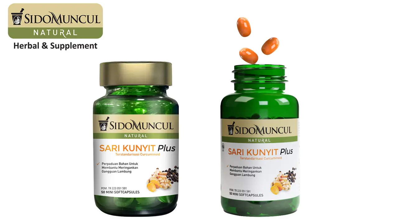 Sido Muncul Natural Sari Kunyit Plus, Herbal untuk Ringankan Gangguan Lambung
