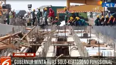 Pengerjaan ruas Wilangan - Kertosono molor dari jadwal menyusul robohnya launcher girder bebrapa waktu lalu.