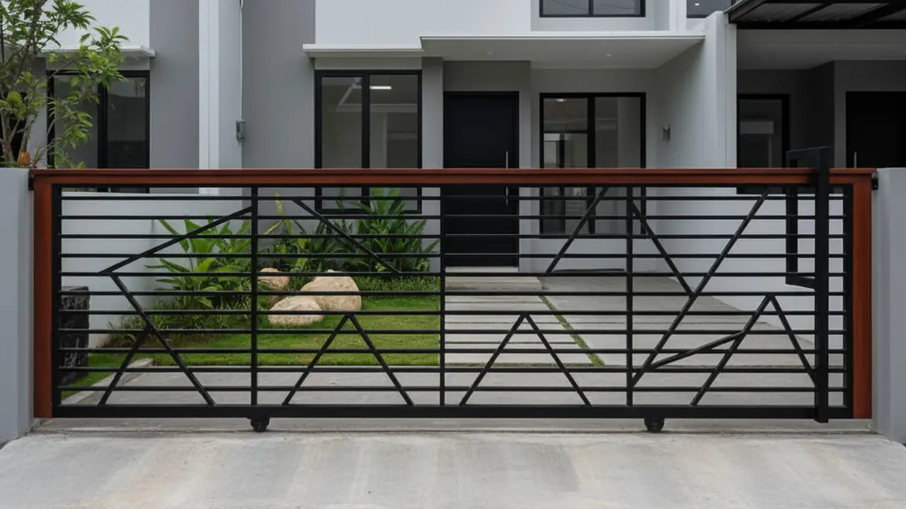 Model Pagar Besi Motif Geometris 2025