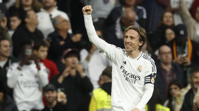 Selebrasi Luka Modric saat Real Madrid mengalahkan Girona