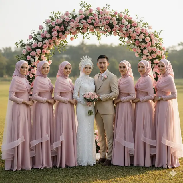 7 Model Baju Bridesmaid Satin Polos Hijab, Tampil Anggun dan Seragam tanpa Terlihat Membosankan